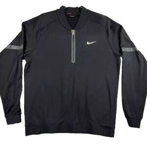 Tiger Woods Nike Tech Golf Jacket Black 1/4 Zip 2.0 Performance Pullover Men’s L